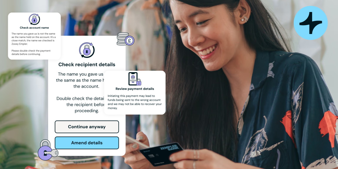 Zempler Bank customer using the app